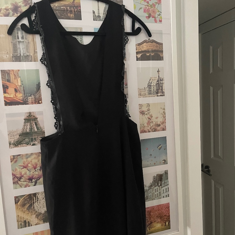 Black Bib from high low mini dress